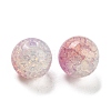 Transparent Spray Painting Crackle Glass Beads GLAA-L046-01A-06-2
