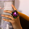 Adjustable Alloy with Glass Statement Cuff Rings for Women UV5898-4-1