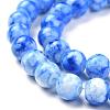 Opaque Spray Painted Glass Beads Strands GLAA-WH0015-43J-2