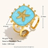 304 Stainless Steel and Enamel Cuff Rings FS-WGFF68F-06-1