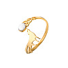 304 Stainless Steel Rhinestone Cuff Open Rings WG3F277-02-3