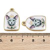 Printed 304 Stainless Steel Enamel Pendants SA-CBA1ED9-16G-04-3