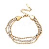 304 Stainless Steel Multi-strand Bracelets BJEW-C103-06G-4