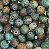 2 Strands Frosted Natural African Turquoise(Jasper) Round Beads Strands G-PA0001-33-1