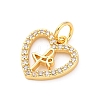 Brass Micro Pave Cubic Zirconia Pendants KK-D325-40G-2