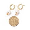 Natural Pearl & Glass Beaded Dangle Hoop Earrings EJEW-JE05009-3