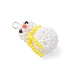 Glass Seed Beaded Snowman Pendants PALLOY-MZ01007-03-3