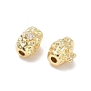 Brass Micro Pave Clear Cubic Zirconia Beads CU-CBA91C0-01G-2