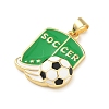 Football Theme Brass Enamel Pendants KK-A303-01E-G-2