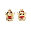 Brass Micro Pave Cubic Zirconia Charms KK-Z129-01G-03-1