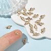 SHEGRACE Brass Pave Clear Cubic Zirconia Heart Connector Charms XGRQ2O671-448G-5