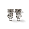 304 Stainless Steel Stud Earrings Findings STAS-WH0029-44C-P-2