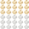 2000Pcs 2 Colors Multi-Petal Iron Bead Caps IFIN-SC0001-79-1