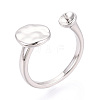 Flat Round Brass Cup Peg Ring Settings KK-N274-27P-1