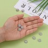 Eco-Friendly 6-Petal Flower Brass Micro Pave Cubic Zirconia Bead Caps ZIRC-M098-01P-FF-5
