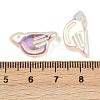 Electroplate and Golden Metal Enlaced Glass Beads EGLA-T029-03B-3