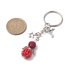 Alloy with Glass Seed Beads Keychain KEYC-MZ00010-04-3