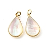 Natural White Shell & Epoxy Resin Pendants X-KK-E794-02G-01-1