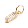 304 Stainless Steel Cubic Zirconia Pendants STAS-E487-21G-10-3