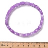 Oval Natural Malaysia Jade Beaded Stretch Bracelets G-P589-02A-03-5