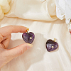 2Pcs Natural Amethyst Pendants G-FH0002-76A-3