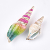 Spray Painted & Electroplate Spiral Shell Big Pendants SSHEL-T010-05A-2