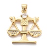 Rack Plating Brass Micro Pave Cubic Zirconia Pendants KK-H449-67G-01-RS-1