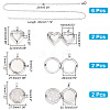 Unicraftale 6Pcs 3 Style Heart & Flat Round & Flower 304 Stainless Steel Photo Locket Necklaces Set with Cable Chains for Women NJEW-UN0001-37-3