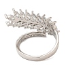 Cubic Zirconia Ear of Wheat Open Cuff Ring RJEW-M151-01P-2