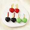 Heart Brass Hoop Earrings EJEW-D314-02G-1