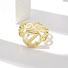 Brass Open Cuff Rings for Women RJEW-K289-01G-Z-3