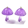 Luminous Epoxy Resin Mushroom Pendants RESI-C054-01C-2