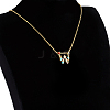 Brass Micro Pave Cubic Zirconia Initial Pendants Necklaces NJEW-S069-JN002-W-2