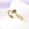 304 Stainless Steel Cuff Open Rings for Women GG-CBA7994-03G-09-2