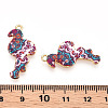 Printed Light Gold Tone Alloy Pendants ENAM-N056-210H-3