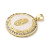 Brass Micro Pave Clear Cubic Zirconia Pendants KK-U046-08G-2