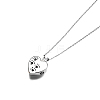 316L Surgical Stainless Steel Heart with Paw Print Urn Ashes Pendant Necklace with Enamel BOTT-PW0002-018C-1