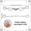 4Pcs 2 Styles Alloy Shoes Charms HJEW-GA00029-2