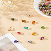 100Pcs Glass Pendants PALLOY-LP00002-3