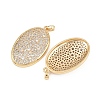 Brass Micro Pave Cubic Zirconia Pendants KK-B157-08G-01-2