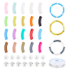 DIY Acrylic Curved Tube & CCB Plastic Beads Bracelet Making Kits DIY-DC0003-31B-1
