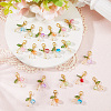 30Pcs Flower Round Acrylic & Glass Locking Stitch Marker HJEW-SC0002-22-3