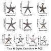 Tibetan Style Alloy Starfish/Sea Stars Shape Pendants TIBEP-PH0001-14AS-RS-2