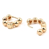 Brass Beaded Hoop Earrings EJEW-I289-06A-KCG-2