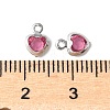 Heart Rack Plating Brass Glass Charms KK-S385-01P-3
