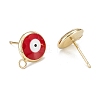 Eco-Friendly Brass Enamel Stud Earring Findings KK-H761-02G-A-2