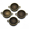 Tibetan Style Alloy Cabochon Connectors Settings TIBE-S322-007AB-NR-1