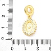 Brass Clear Cubic Zirconia European Dangle Pendants KK-D325-28G-02-3