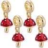 8Pcs Brass Red Enamel Vegetable European Dangle Charms OPDL-BBC0001-03G-02-6