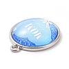 Mother's Day Theme Alloy Glass Pendants FIND-A014-02C-3